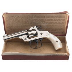 Excellent Smith & Wesson 3rd Model .32 Double Action Revolver with Pearl Grips and Original Box