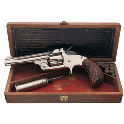 Fantastic Factory Cased Smith & Wesson Model 1 1/2 32 Centerfire Single Action Revolver with Rare Re