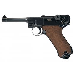 Superb Mauser "byf" Code, 1942 Production P.08 Luger Pistol with Extra Magazine, Takedown Tool and 1