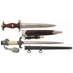 Two Nazi Daggers with Scabbards