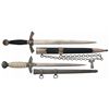 Image 1 : First and Second Model Alcoso Production Luftwaffe Officer's Daggers with Scabbards