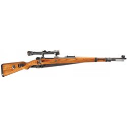 Desirable Model K98 Bolt Action Sniper Rifle with Zeiss Scope and Scope Case