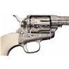 Image 3 : Attractive D.W. Harris Engraved Antique Colt Single Action Army Revolver with Gold Highlights and Iv