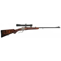 Exceptional Signed Funk Engraved Hagn Custom Falling Block Single Shot Rifle with Scope