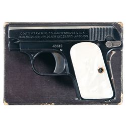 Outstanding Colt Model 1908 .25 Hammerless Pocket Semi-Automatic Pistol with Box and Pearl Grips