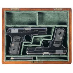 Double Cased Pair of Colt Model 1908 Semi-Automatic Pistols