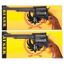 Two Ruger Blackhawk Single Action Revolvers with Boxes