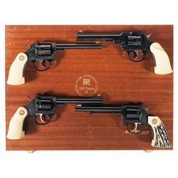 Cased Set of Four Iver Johnson Commemorative 100th Year Double Action Revolvers