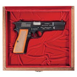 Cased Browning Hi Power First Anniversary Commemorative Semi Automatic Pistol