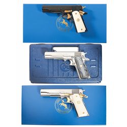 Collector's Lot of Three Collector's Same Serial Numbered Colt EL Series 1911 Semi-Automatic Pistols