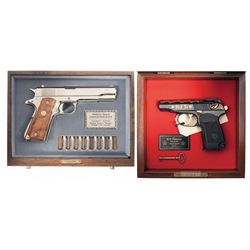 Two Display Cased Commemorative Semi-Automatic Pistols