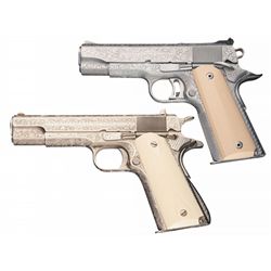 Pair of Engraved Colt Semi-Automatic Pistols