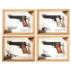 Collector's Lot of Four Cased WWI Commemorative Colt 1911 Semi-Automatic Pistols