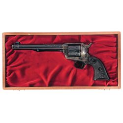 Cased Engraved Gold Inlaid Colt Third Generation Single Action Army Revolver