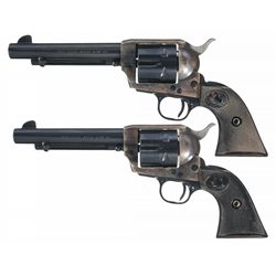 Collector's Lot of Two Consecutively Serial Numbered Second Generation Colt Single Action Revolvers