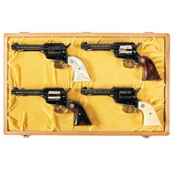 Four Display Cased Matching Numbered Colt Commemorative Single Action Revolvers