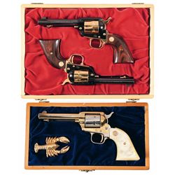 Collector's Lot of Three Cased Commemorative Colt Frontier Scout Single Action Revolvers