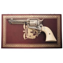 Rare Engraved Interpol Commemorative Colt Single Action Army Revolver with Case