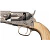 Image 2 : Engraved Silver Plated Colt Model 1862 Police Revolver with Ivory Grip