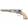 Image 8 : Engraved Silver Plated Colt Model 1862 Police Revolver with Ivory Grip