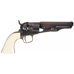 Colt Model 1862 Police Percussion Revolver with Spectacular Carved Ivory Grip