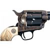 Image 3 : Magnificent Pre-War Colt Single Action Army Revolver with Carved Steer Head Ivory Grips and Original