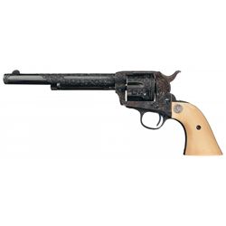Attractive Engraved Colt First Generation Single Action Army Frontier Six Shooter Revolver with Ivor