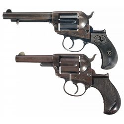 Collector's Lot of Two Antique Colt Model 1877 Lightning Double Action Revolvers