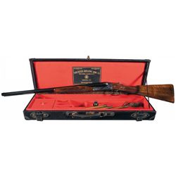 Engraved Documented Winchester Model 21 Trap Grade Double Barrel Shotgun with Case