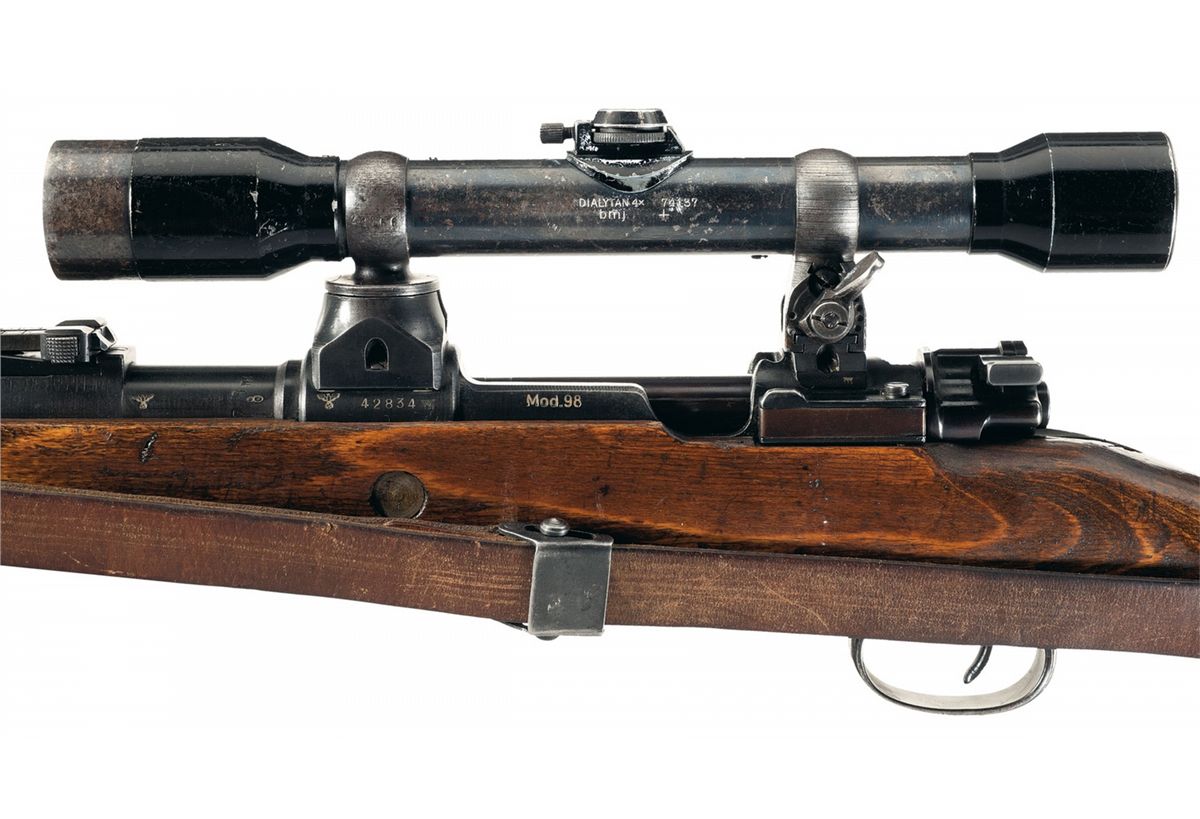 World War II Nazi Mauser K98 Turret Sniper Rifle with Sling and
