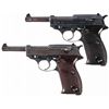 Image 1 : Collector's Lot of Two World War II Walther P-38's Nazi Semi Automatic Pistols with Holsters