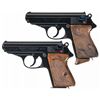 Image 1 : Two Pre-War Walther PPK Semi-Automatic Pistols