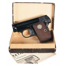 Colt Model 1908 Vest Pocket Semi-Automatic Pistol with Matching Factory Black Box