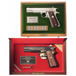 Two Display Cased Commemorative Model 1911 Semi-Automatic Pistols