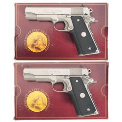 Two Consecutively Serial Numbered Colt Combat Commander Semi-Automatic Pistols with Boxes