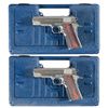 Image 1 : Collector's Lot of Two Sequentially Serial Numbered Stainless Colt Commander Model 1911 Series 80 Se