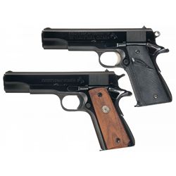 Collector's Lot of Two Colt Semi-Automatic Pistols with Holsters