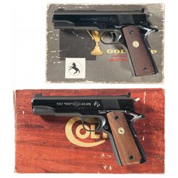 Two Colt Semi-Automatic Pistols with Boxes