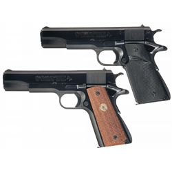 Two Colt MK IV Series 70 Government Model Semi-Automatic Pistols