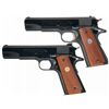 Image 1 : Two Colt MK IV Government Model Semi Automatic Series 70 Pistols