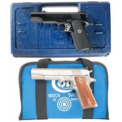 Two Colt Gold Cup Semi-Automatic Pistols with Cases