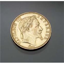 French Fifty Franc Gold Coin, Dated 1862 $200 - $300...