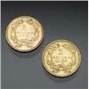 Image 1 : Two U.S. Indian-Head Type 2 and Type 3 One Dollar Gold Coins, Dated 1854 and 1874 $200 - $300...