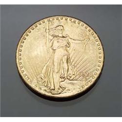 U.S. St. Gaudens Twenty Dollar Gold Coin, Dated 1928 $400 - $500...