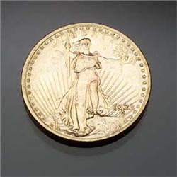 U.S. St. Gaudens Twenty Dollar Gold Coin, Dated 1922 $400 - $500...