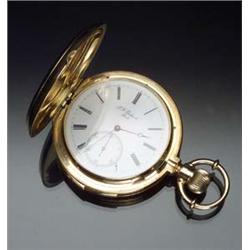 Swiss 18-Karat Yellow Gold Minute Repeater Hunter-Cased Pocket Watch, S.F. Thiebaud, LeLoche Circ...