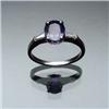 Image 1 : Platinum, Blue Sapphire and Diamond Dinner Ring Set with one oval faceted sapphire weighing appro...