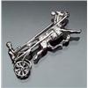 Image 1 : 18-Karat White Gold and Diamond Trotter Pin The horse's eye set with one round faceted ruby weigh...