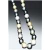 Image 1 : Single Strand Natural Colored Cultured South Sea Pearl and Diamond Necklace Having thirty-seven w...