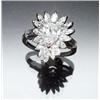 Image 1 : Platinum and Diamond Dinner Ring Set with one pear shape diamond weighing approximately 1.10 cara...